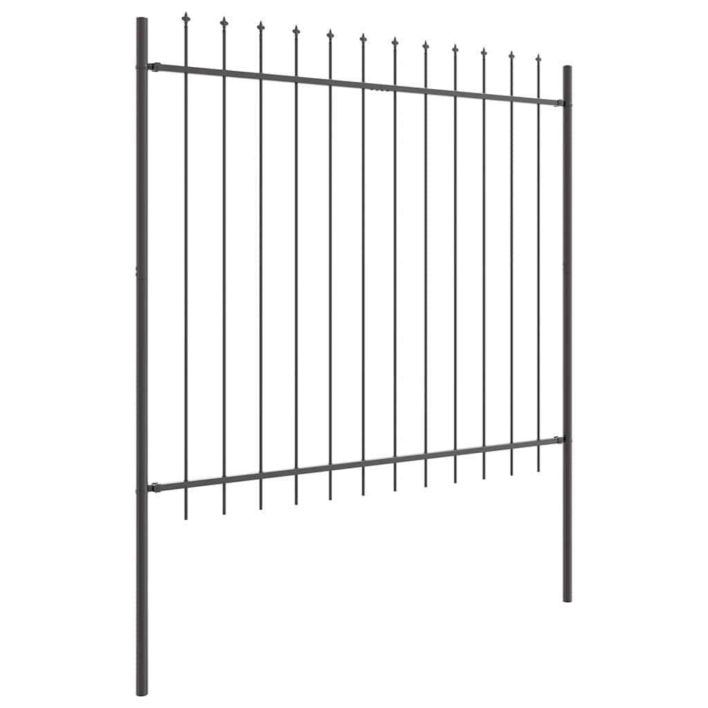 Havehegn 7 pcs Grå 11,9 x 1,5 m Pulverlakeret stål