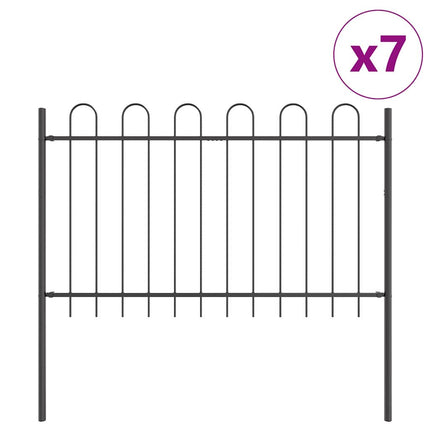 Havehegn 7 pcs Grå 11,9 x 1 m Pulverlakeret stål