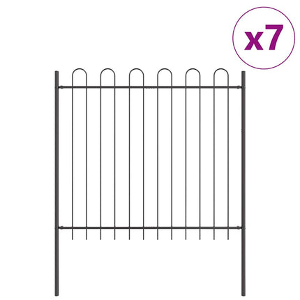 Havehegn BOXTEL 7 stk. 11,9 x 1,5 m Pulverlakeret stål Grå