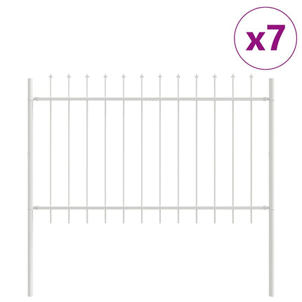 Havehegn WOERDEN 7 stk. 11,9 x 0,8 m Pulverlakeret stål Hvid