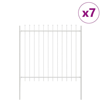 Havehegn WOERDEN 7 stk. 11,9 x 1,5 m Pulverlakeret stål Hvid