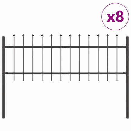 Havehegn WOERDEN 8 stk. 13,6 x 0,6 m Pulverlakeret stål Grå