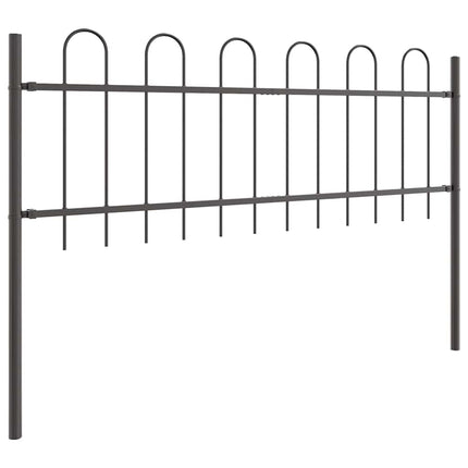 Havehegn 9 pcs Grå 15,3 x 0,6 m Pulverlakeret stål