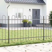 Havehegn 9 pcs Grå 15,3 x 1 m Pulverlakeret stål