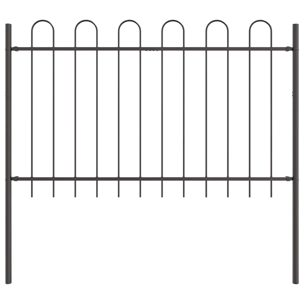 Havehegn 9 pcs Grå 15,3 x 1 m Pulverlakeret stål