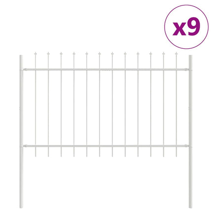 Havehegn WOERDEN 9 stk. 15,3 x 0,8 m Pulverlakeret stål Hvid