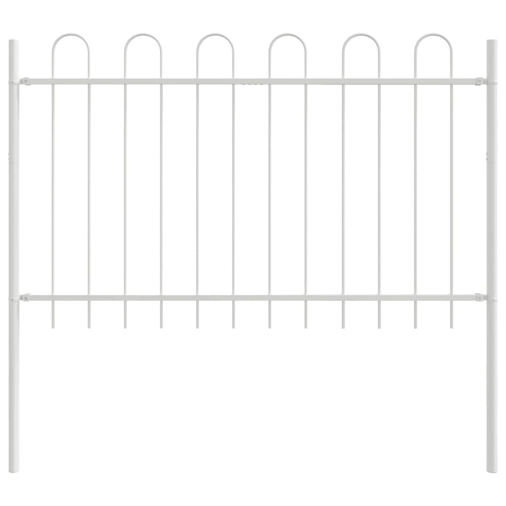 Havehegn 9 pcs Hvid 15,3 x 0,8 m Pulverlakeret stål