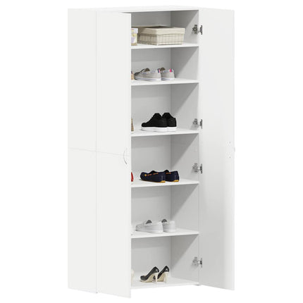 Sko skab 80 x 35.5 x 180 cm Konstrueret træ Hvid