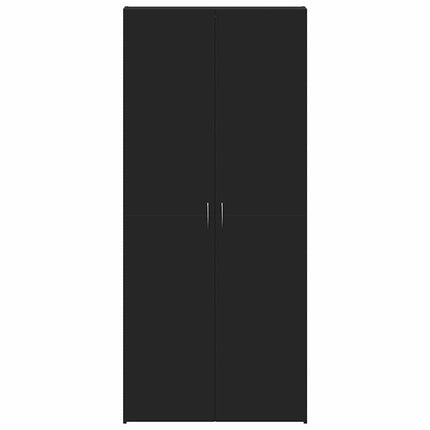 Sko skab 80 x 35.5 x 180 cm Konstrueret træ Sort