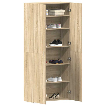 Sko skab 80 x 35.5 x 180 cm Konstrueret træ Brun