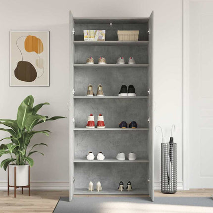 Sko skab 80 x 35.5 x 180 cm Konstrueret træ Grå