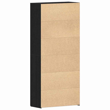 Sko skab 80 x 35.5 x 180 cm Konstrueret træ Sort