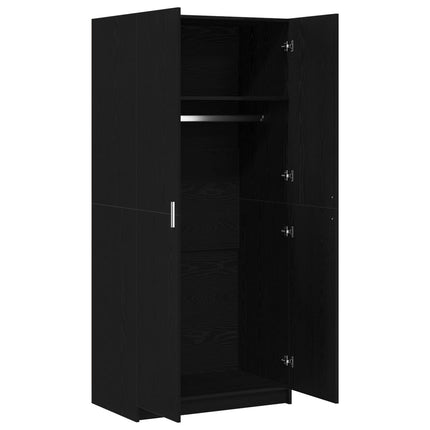 Garderobeskab Sort eg 80 x 50,5 x 180 cm Konstrueret træ
