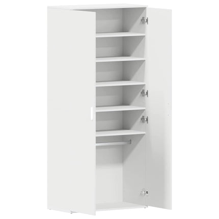 Sko skab 80 x 39 x 178 cm Konstrueret træ Hvid