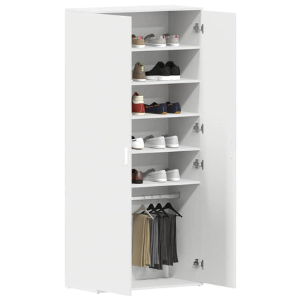 Sko skab 80 x 39 x 178 cm Konstrueret træ Hvid