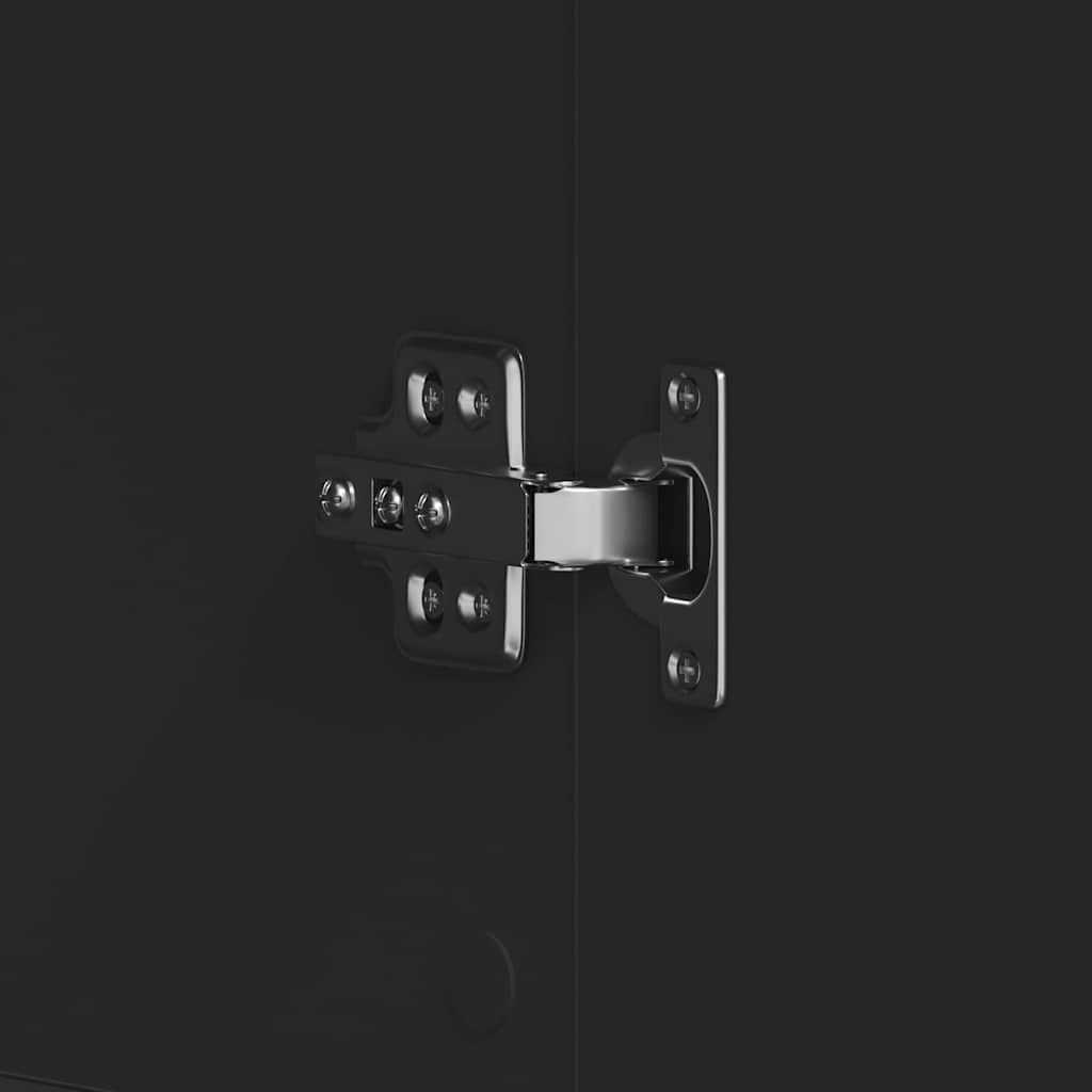 Sko skab med hylde Sort 80 x 39 x 178 cm Konstrueret træ