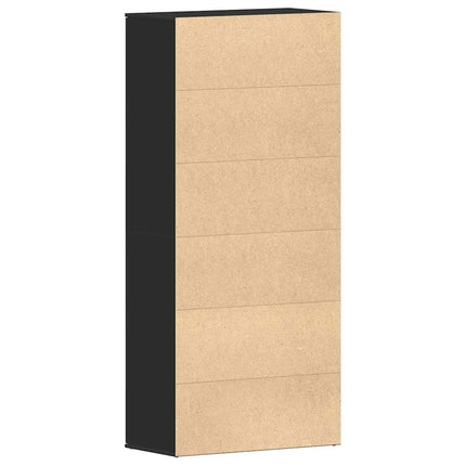 Sko skab 80 x 39 x 178 cm Konstrueret træ Sort