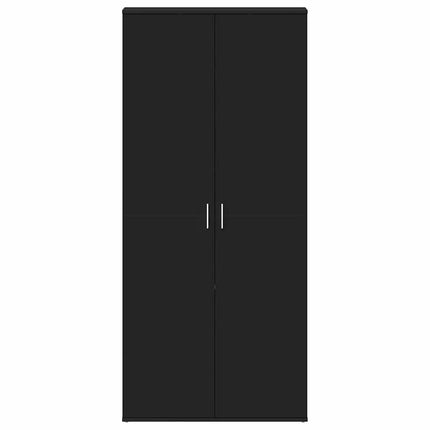 Sko skab 80 x 39 x 178 cm Konstrueret træ Sort