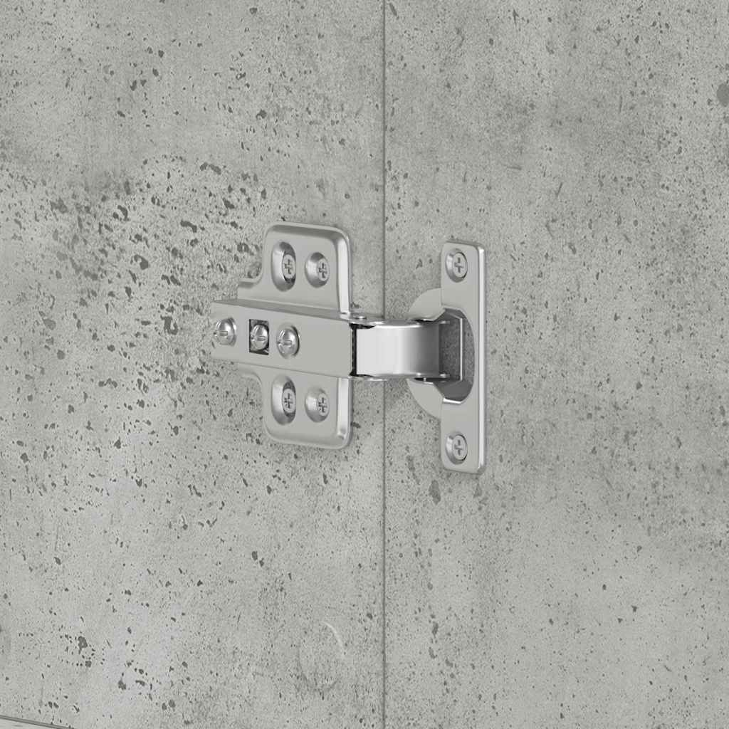 Sko skab med hylde Beton Grå 80 x 39 x 178 cm Konstrueret træ