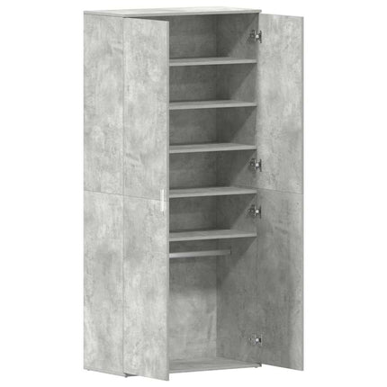 Sko skab 80 x 39 x 178 cm Konstrueret træ Beton Grå