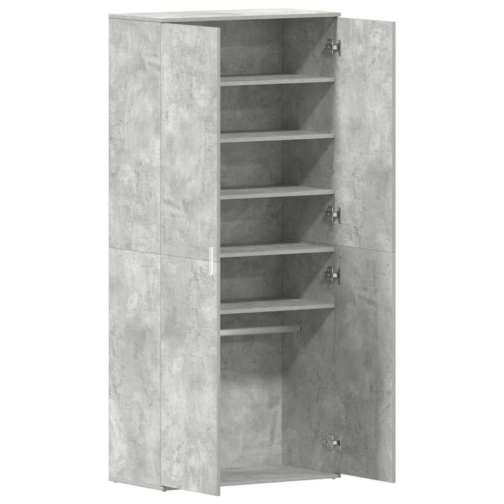 Sko skab med hylde Beton Grå 80 x 39 x 178 cm Konstrueret træ