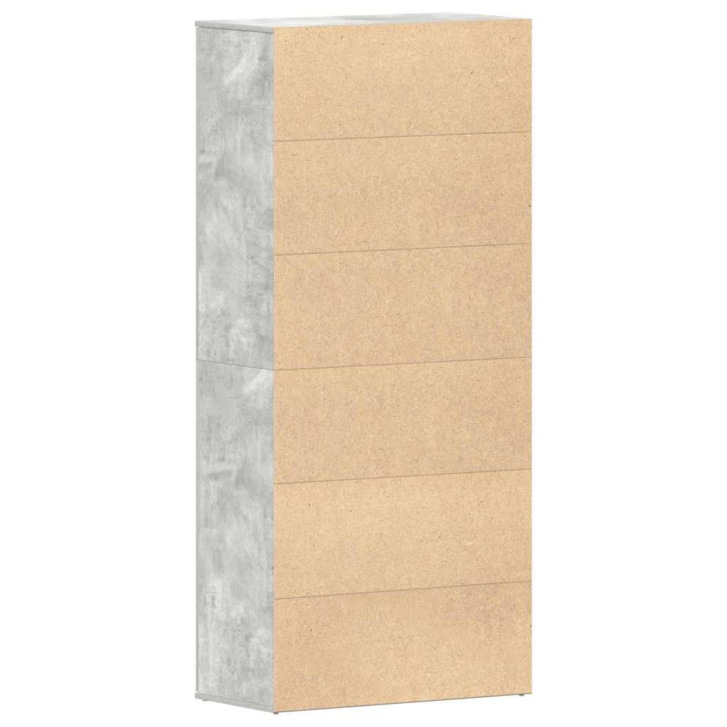 Sko skab med hylde Beton Grå 80 x 39 x 178 cm Konstrueret træ