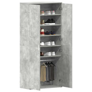 Sko skab med hylde Beton Grå 80 x 39 x 178 cm Konstrueret træ