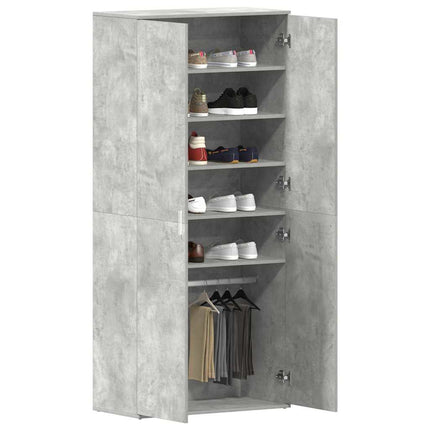 Sko skab 80 x 39 x 178 cm Konstrueret træ Beton Grå