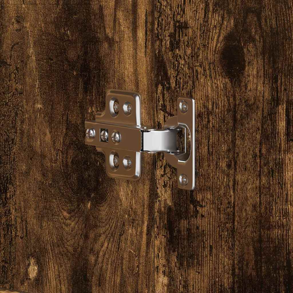 Sko skab med hylde Røget eg 80 x 39 x 178 cm Konstrueret træ