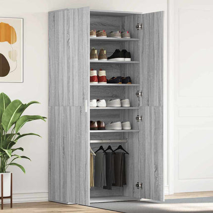 Sko skab 80 x 39 x 178 cm Konstrueret træ Grå Sonoma