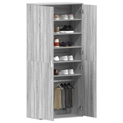 Sko skab 80 x 39 x 178 cm Konstrueret træ Grå Sonoma