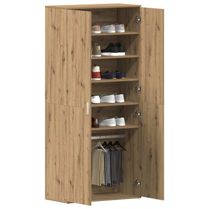 Sko skab 80 x 39 x 178 cm Konstrueret træ Artisan Egetræ