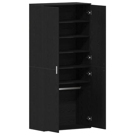 Sko skab 80 x 39 x 178 cm Konstrueret træ Sort eg