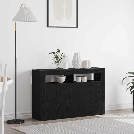 Sideboard Sort eg 116 x 30 x 75 cm Konstrueret træ