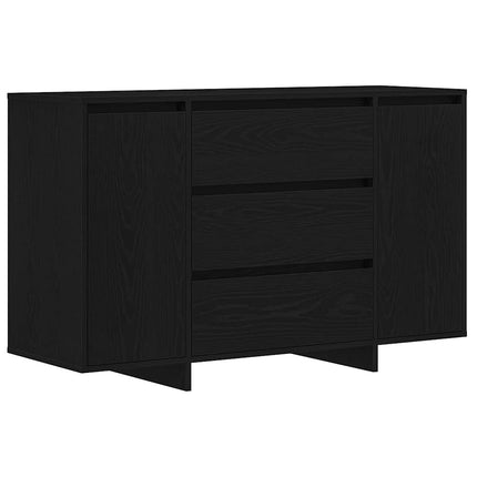 Sideboard med skuffe Sort eg 120 x 41 x 75 cm Konstrueret træ