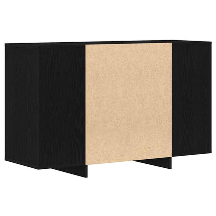 Sideboard med skuffe Sort eg 120 x 41 x 75 cm Konstrueret træ