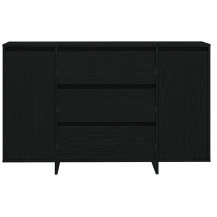 Sideboard med skuffe Sort eg 120 x 41 x 75 cm Konstrueret træ