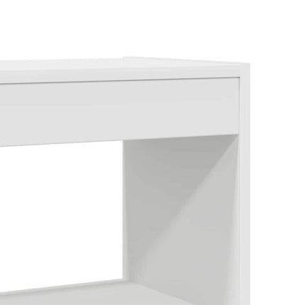 Bogskab 6 niveauer 80 x 30 x 198 cm Konstrueret træ Hvid