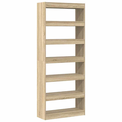 Bogskab 6 niveauer 80 x 30 x 198 cm Konstrueret træ Sonoma eg