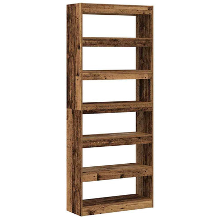 Bogskab med hylde Gammelt træ 80 x 30 x 198 cm Konstrueret træ