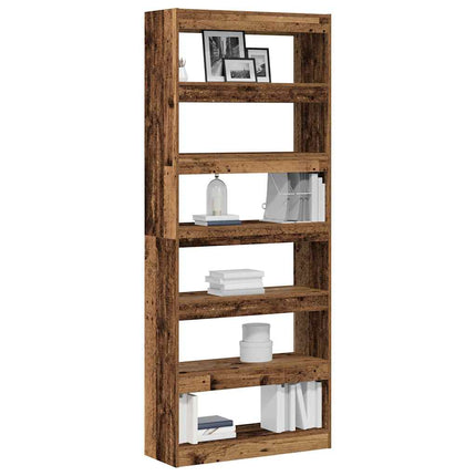 Bogskab med hylde Gammelt træ 80 x 30 x 198 cm Konstrueret træ