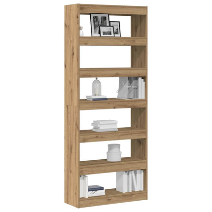 Bogskab 6 niveauer 80 x 30 x 198 cm Konstrueret træ