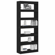 Bogskab med hylde Sort eg 80 x 30 x 198 cm Konstrueret træ