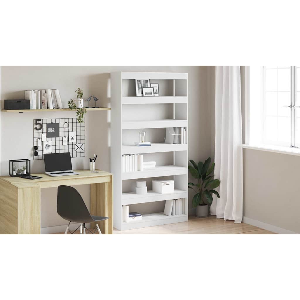 Bogskab Hvid 100 x 30 x 198 cm Konstrueret træ