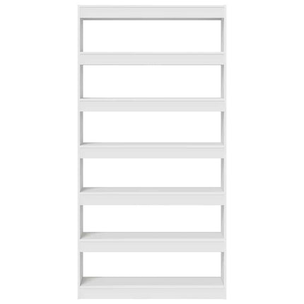 Bogskab 6 niveauer 100 x 30 x 198 cm Konstrueret træ Hvid