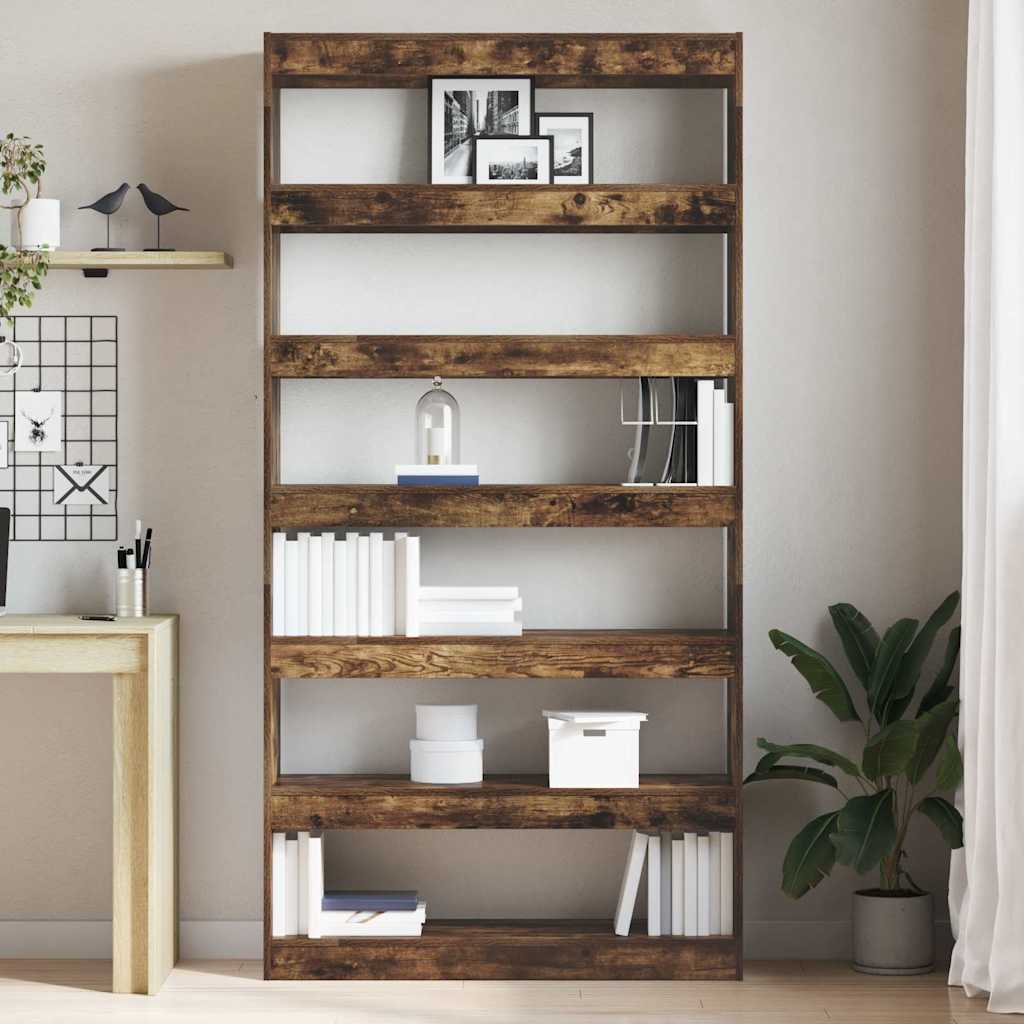 Bogskab Røget eg 100 x 30 x 198 cm Konstrueret træ
