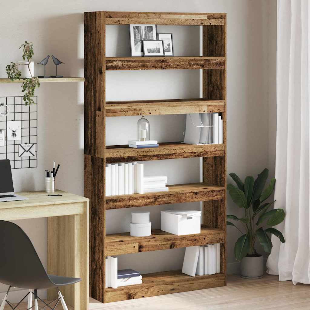 vidaXL Bogskab 6 niveauer 100 x 30 x 198 cm Konstrueret træ Affaldstræ