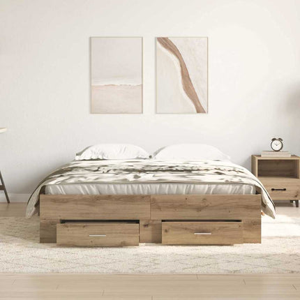 Sengestel Artisan Egetræ 140 x 200 cm Konstrueret træ