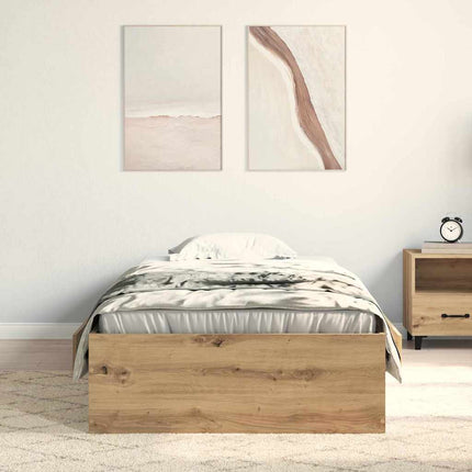 Sengestel med skuffe Artisan Egetræ 90 x 190 cm Konstrueret træ