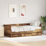 Daybed med hovedgærde Gammelt træ 90 x 200 cm Konstrueret træ